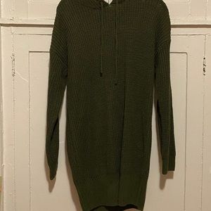 Dark green sweater dress